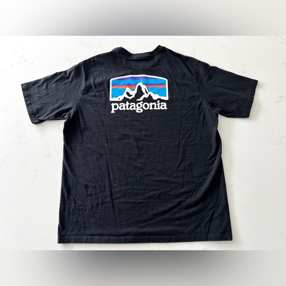 Patagonia Fitz Roy Horizons Responsibili-Tee Tee Shirt - Black - Men’s Size L -a